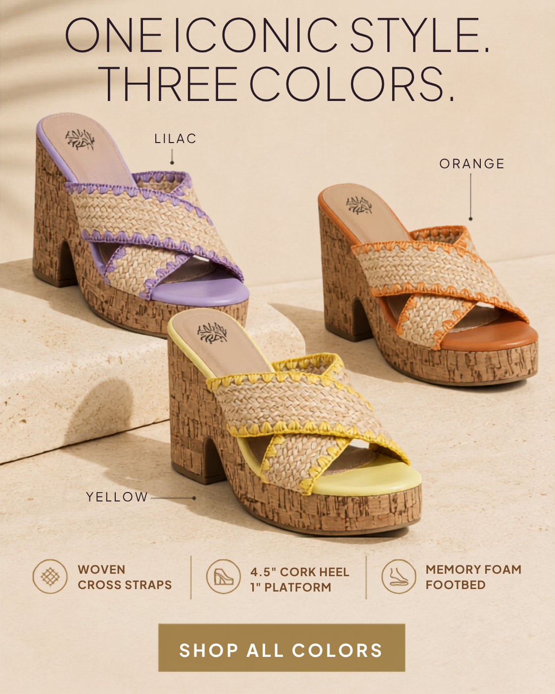 Elsa Woven Cross Strap Wooden Platform Heeled Sandals- In 3 Colors