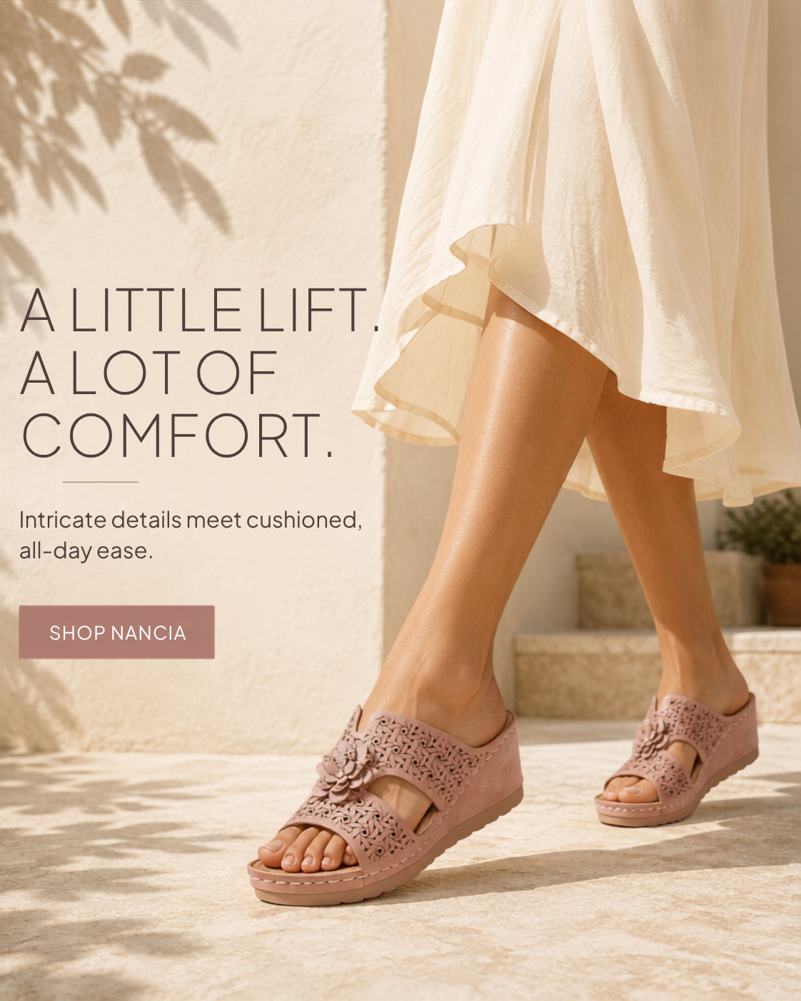 Women's Nancia Blush Floral Wedge Sandals