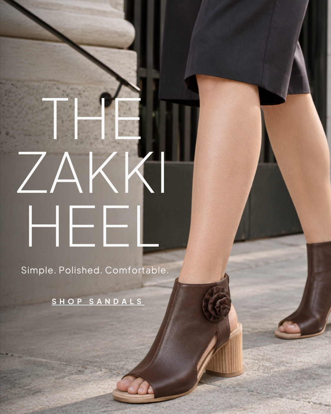 Zakki Brown-PU Heel Sandals
