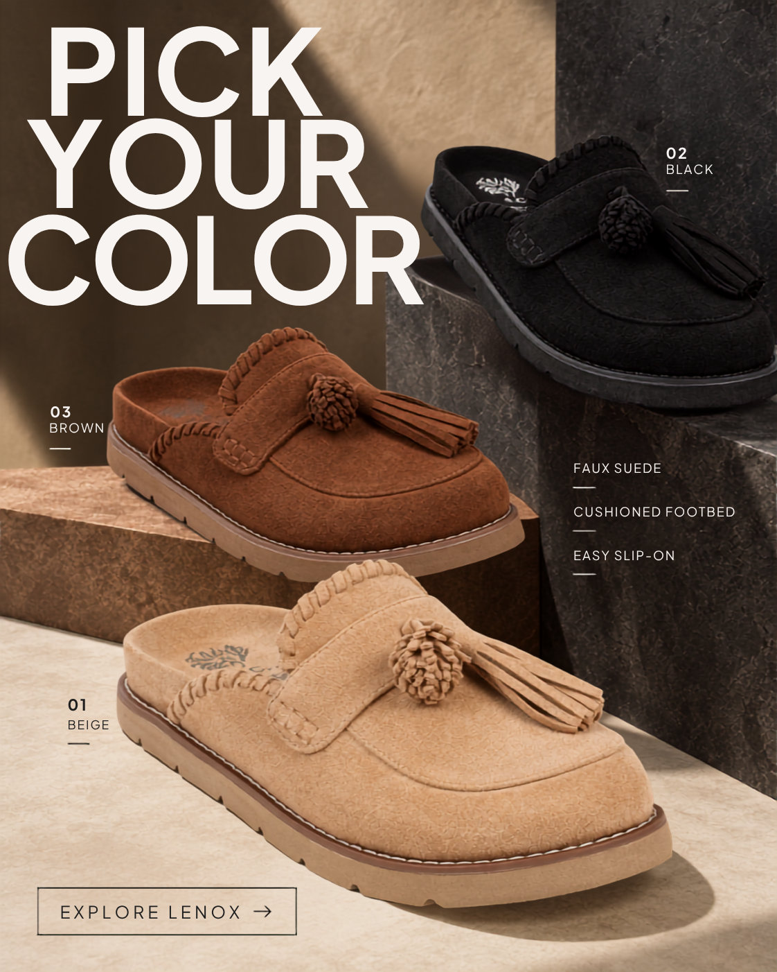 Lenox Mule- In 3 Shades