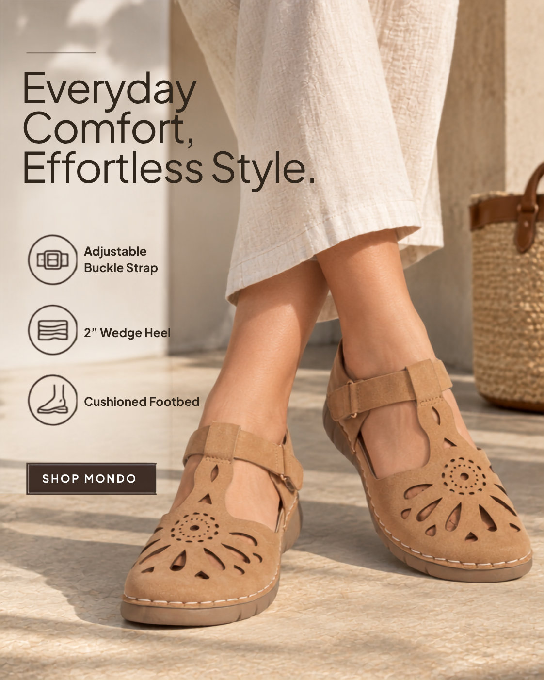 Mondo Brown Wedge Sandal